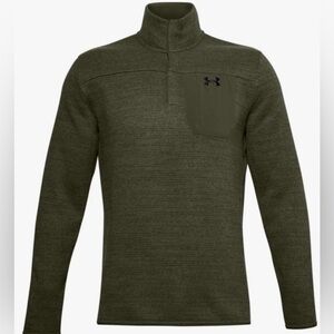 Under Armour Mens Specialist Henley Quarter Pullover Marine Green Medium